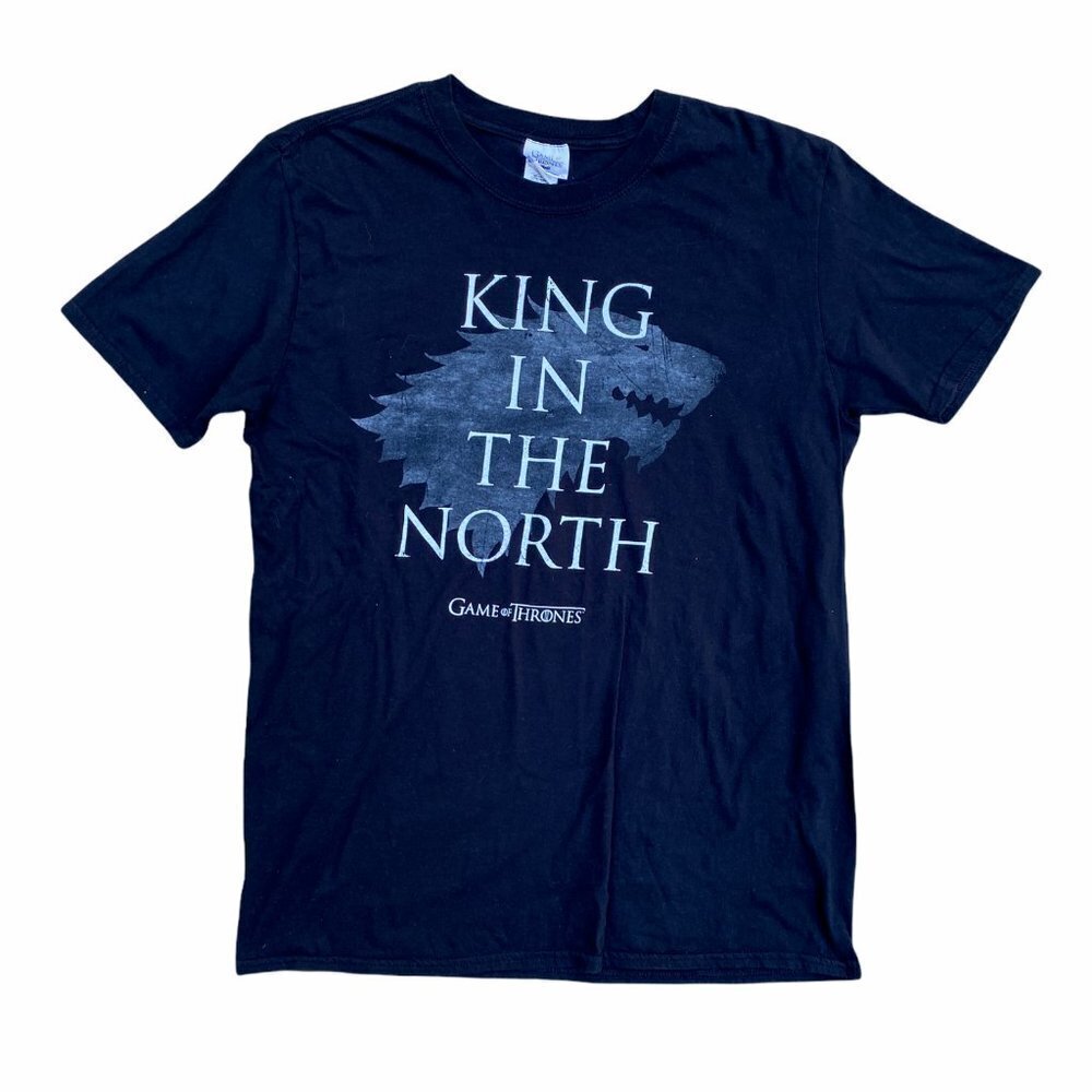 GAME OF THRONES HBO Men's King In The North Graphic Black T Shirt Sz L​​​​​​​​